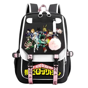 Hero Academia Women's Backpack Fashionable and Versatile Backpacks Practical and Waterproof for Business Travel Sports Hiking -Black