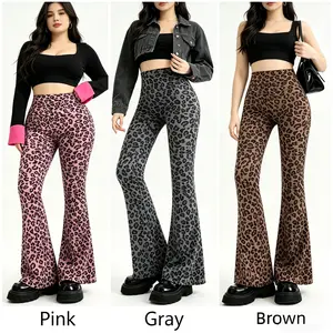 QQ Y2K Leopard Print High Waisted Leggings for Women, Scrunch Butt Lifting Tummy Control Yoga Pants, Stretch Curvy Hip Shaping Workout Leggings, Slim Fitted Casual Streetwear Activewear Pants