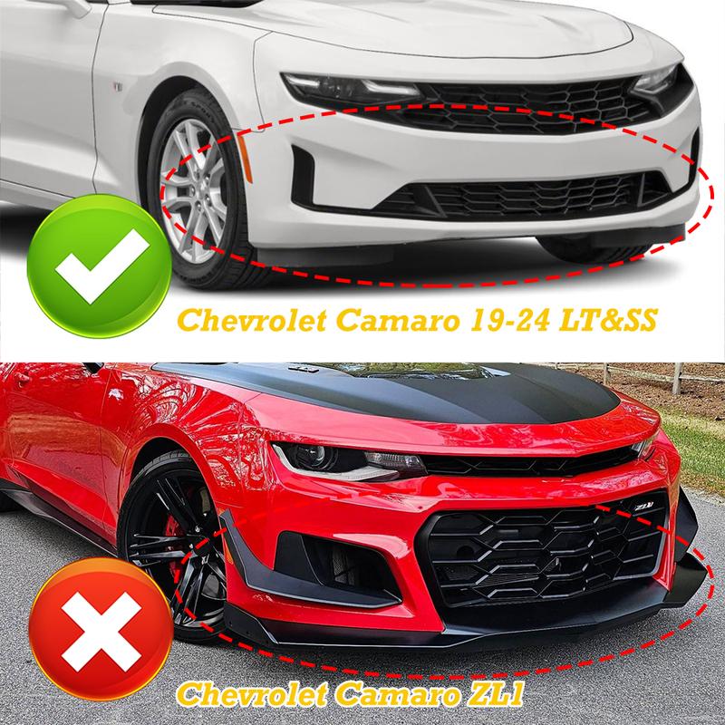 1LE-Style Front Bumper Lip Body Kit Spoiler Compatible with 2016 - 2024 Chevy Camaro LT / LS / RS / SS Bumper ( Do Not Fit ZL1 Bumper Models )