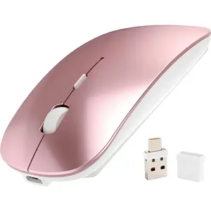 Wireless USB C Mouse for MacBook air MacBook pro,Bluetooth Wireless Mouse for Laptop/PC/Mac/iPad pro/Computer (Rose Gold)