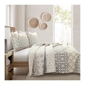 Lush Decor Bohemian Stripe Quilt 3pc Set Full/Queen