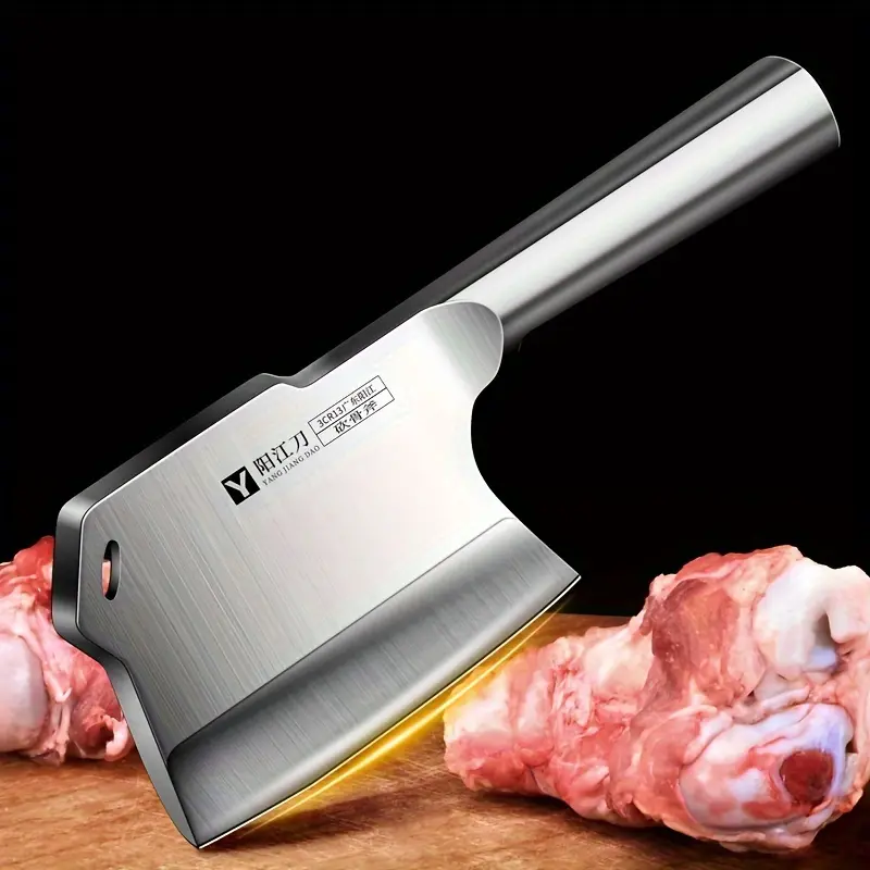 【DealsforYouDays】1PC Bone Cutting Knife, Heavy-duty Butcher Chopping Knife, Kitchen Stainless Steel Thickened Blade and Ergonomic Handle, Multifunctional Professional Cutting Tool for Home and Restaurant Use summerwins