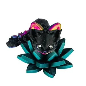 Dark Rainbow Fox - 3d Printed Fox Figurine
