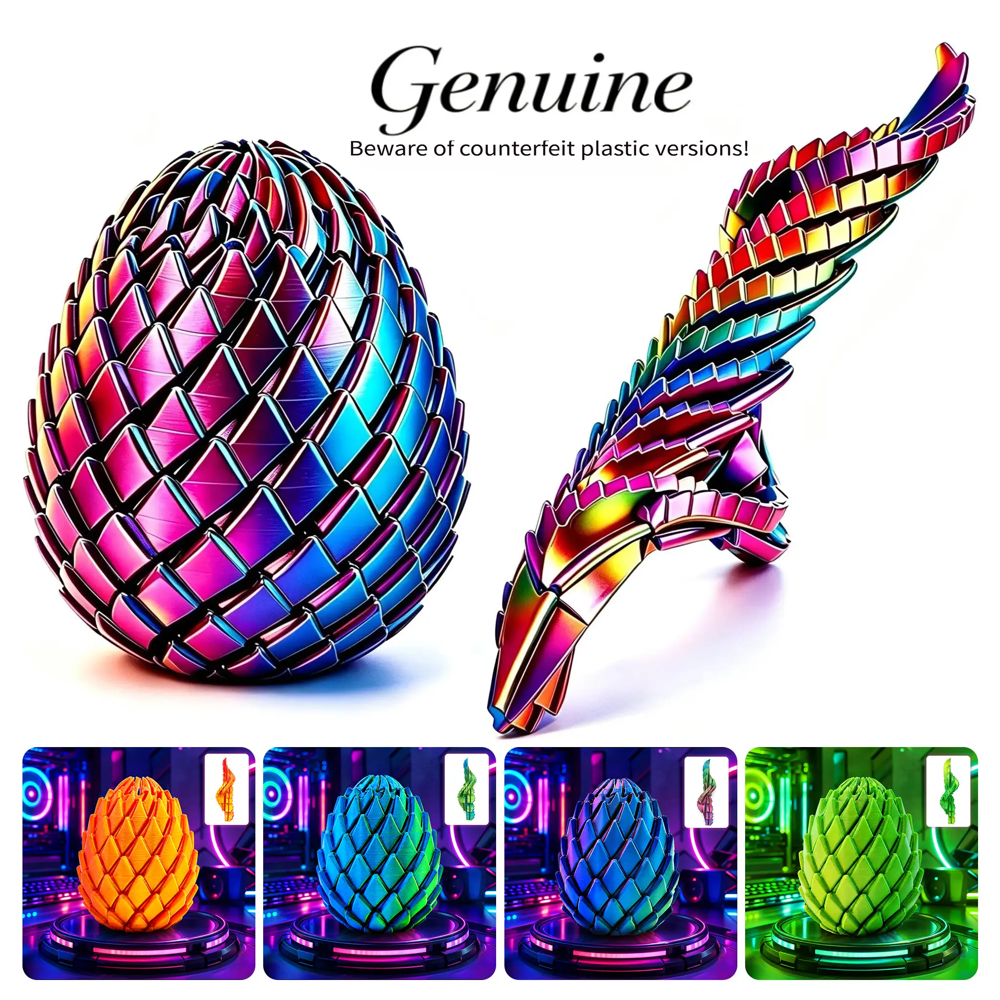 3D Printed Twist Fidget Dragon Egg Stress Relief Fidget Toy, Desk Fidget Toy for Adults | Magic Twist Dragon Egg for Office Stress Relief & Focus