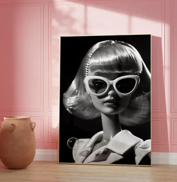 [25% OFF] [UNFRAMED]    Retro Doll poster, Doll print in black and white, Doll wall art, blonde barbie, Doll Magazine, Vintage wall art, Premium Matte Paper