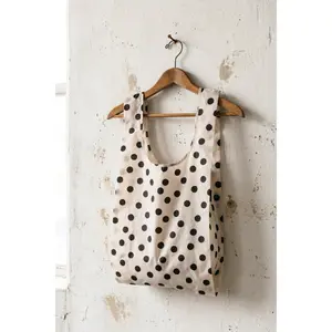 Baby Baggu - Cream and Black Polka Dot