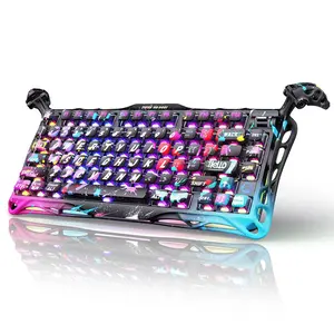 GravaStar Mercury V75 Pro Neon Graffiti 75% Hall Effect Magnetic Switch Gaming Keyboard, Only Wired, Hot‑Swappable, 8000 Hz Polling, Dual‑Zone RGB, Semi‑Aluminum Frame