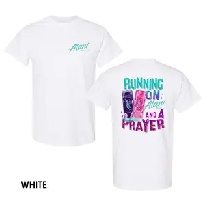 Alani Nu and A Prayer Running On Nu And A Prayer T-Shirts, and Crewneck shirts - Cosmic Stardust and Pink Slush Flavor - Unisex Crewneck