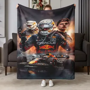 F1 Racing Theme Max Verstappen Flannel Blanket, Perfect for Car Enthusiasts, Home Decor, Christmas, Birthday, Festival Gifts