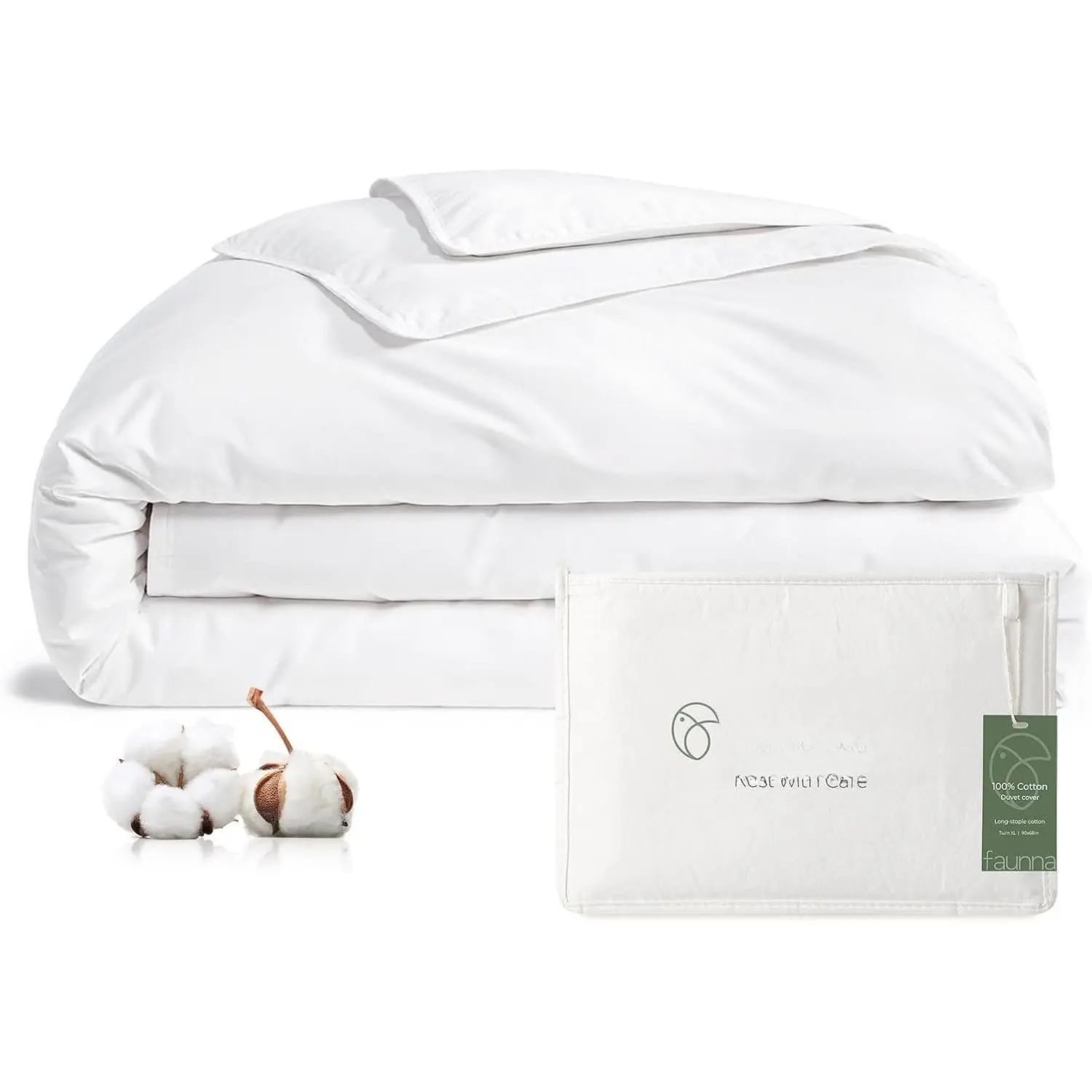 Duvet Cover,  Bed  Proof White Minimalist Comforter Cover Zipper-Featuring  Product Protection for  Freshness Duvet Protector ()