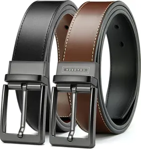 Mens Belt 1 Pack - 1 3/8" Leather Reversible Belts for Men for Dress Pants