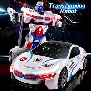 Automatic Deformation Robot Car Toy, 1 Count Transform Car Toy, Automatic Universal Avoid Obstacles Car Toy with Lights and Music, Birthday Gift toys kids toys transformer toys transformer car toys for 4 year old boys electric toy car  robot car for kids