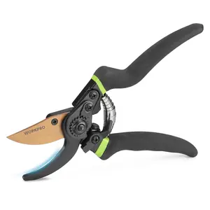 WORKPRO 8.5" Bypass Pruning Shears, Die-cast Aluminum Handle, Garden Shears with Sharp SK5 Blade, Garden Clippers, Hand Pruner for Branches, Flowers, Fruits, Plants, Effortlessly Prunes 3/4" Branches