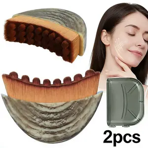 Facial contour dry brush massage brush, tailored to the skin's engineering design, focuses on jaw carving and lymphatic soothing, quickly releasing facial fatigue.