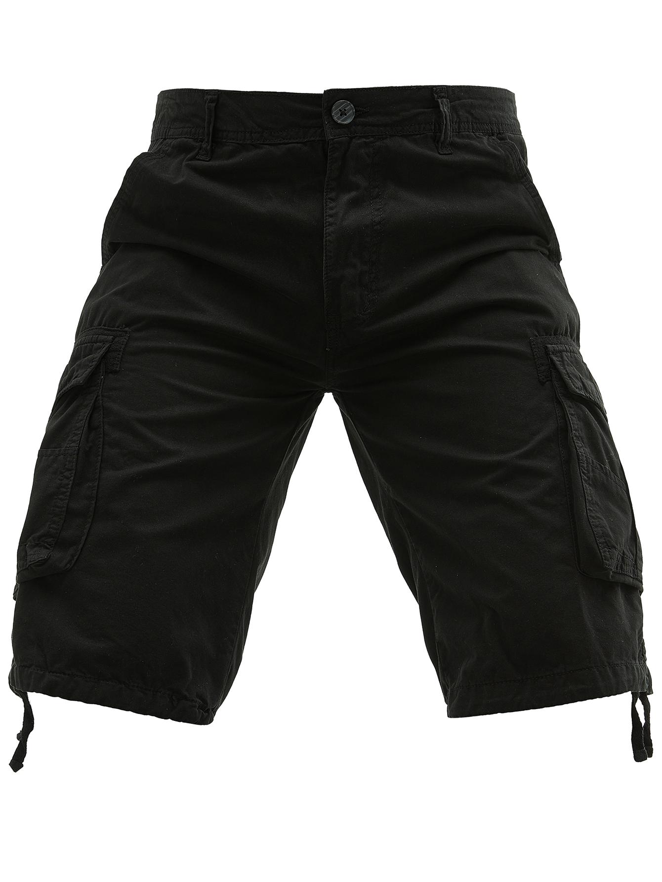 Men's 100% Cotton Cargo Shorts Solid Color Casual Lightweight Multi Flap Pockets Large Capacity Storage Outdoor Hiking Camping Daily Wear Breathable Comfy Summer Shorts Male Durable Streetwear