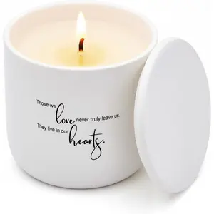 Sympathy Candle -  Soy Wax Scented Memorial Candles for Loss of Loved  - Remembrance, Grief, Condolences, Funeral, Thinking of You, Bereavement Gifts - Gardenia - 40  hrs