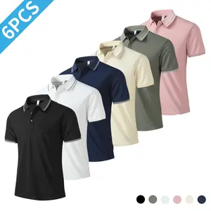 6-Pack Men's Polo Shirts – Soft Breathable Cotton, Comfortable Short Sleeve Casual Fit, Classic Collared Polo Shirts for Work, Golf, Travel & Everyday Wear guys gifts