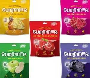 Summmer Freeze Dried Fruit Mix 2 oz - 5 Snack Bags - Strawberries, Raspberries, Pineapples, Blueberries & Apples - No Added Sugar, 100% Natural Candy, Fruit Snack for Kids & Adults