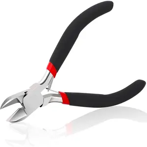 Multifunctional Small Flush Wire Cutters Side Cutting Pliers, Ideal Wire Cutting Tool for Crafts Jewelry Making Artificial Flowers, Zip Ties, Cables and Guitar Strings