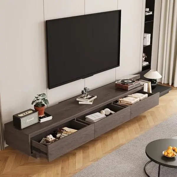 TV Stand Extendable Entertainment Center Adjustable from 78.7" to 130" furniture wood console Modular Home tv stands & multimedia centres