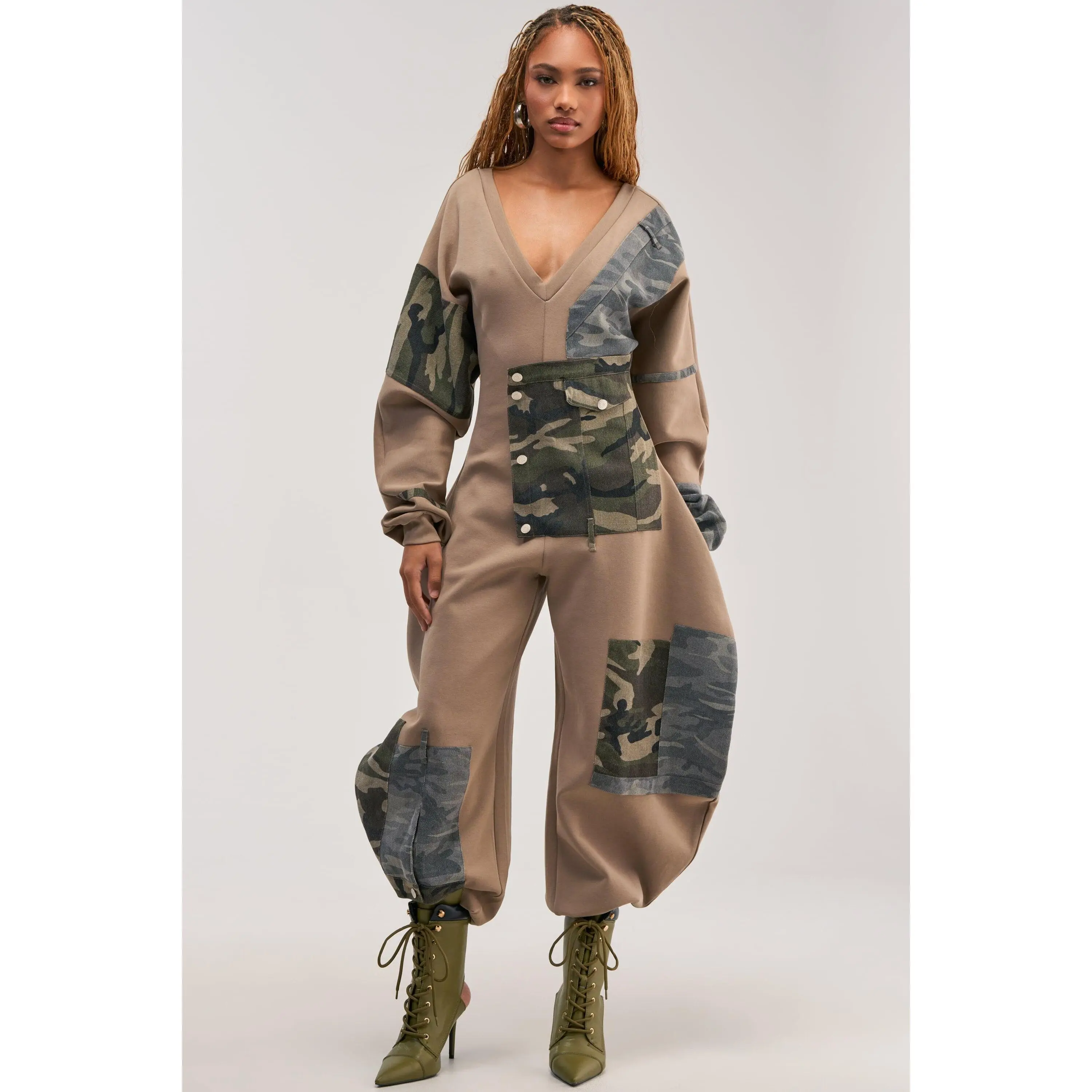 COMFY COZY PATCHWORK JUMPSUIT IN CAMO COMFY COZY PATCHWORK JUMPSUIT IN CAMO