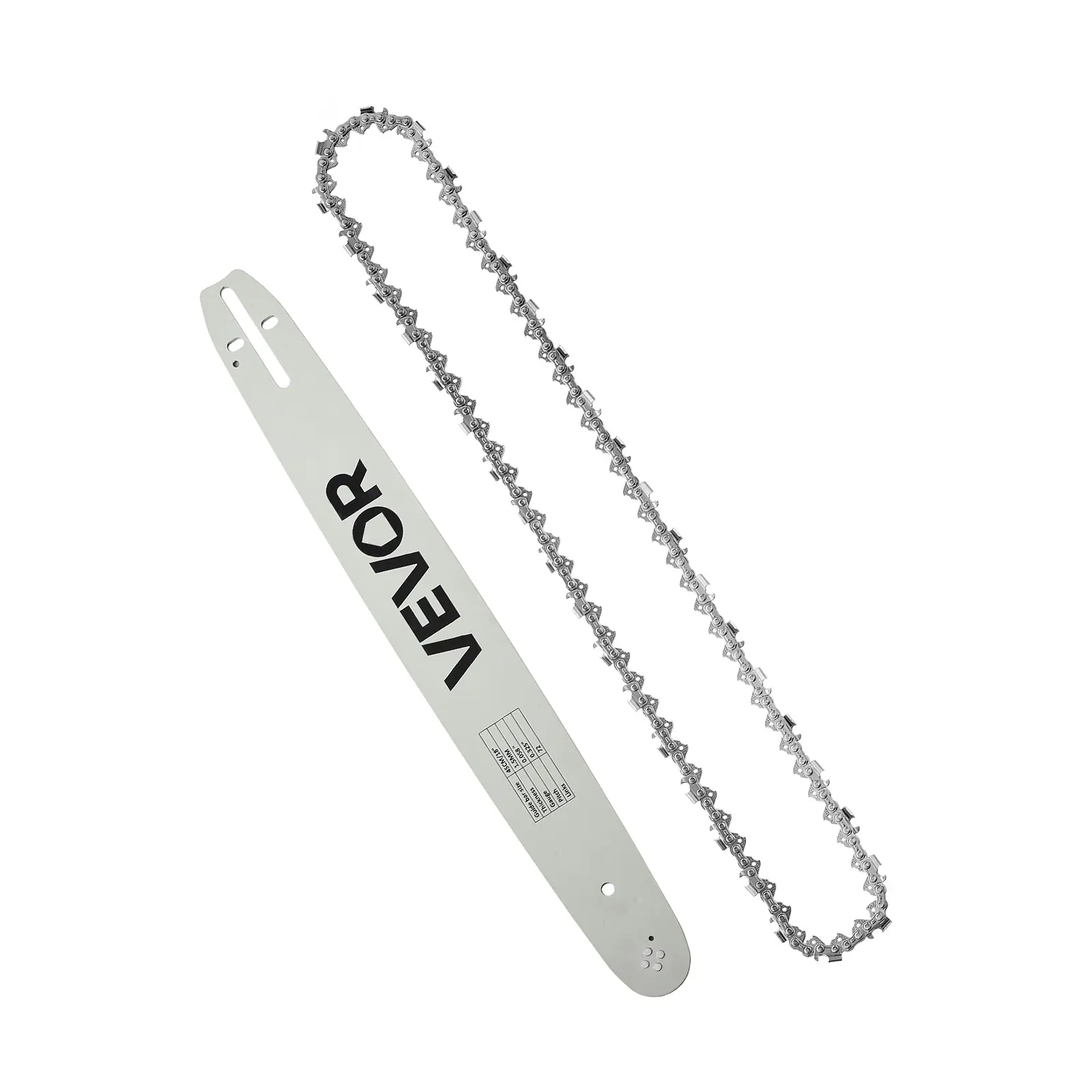 VEVOR Bar & Chainsaw Chain Combo 18" .325" Pitch .058" Gauge 72 Drive Links, Fits VEVOR CN-52G / CN-58G / CN-62G Gas Chainsaw, Alloy Steel, Replacement Guide Bar & Saw Chain with Sharp Cutter Teeth