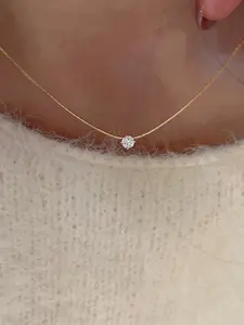 Elegant Zirconia Pendant Necklace for Women, Stylish Stainless Steel Chain, Perfect for Daily Wear & Commuting, Versatile Fashion Accessory