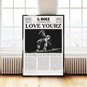 J. Cole "Love Yourz" Poster |   Retro Album Cover Canvas Wall Art for Bedroom, Living Room & Dorm