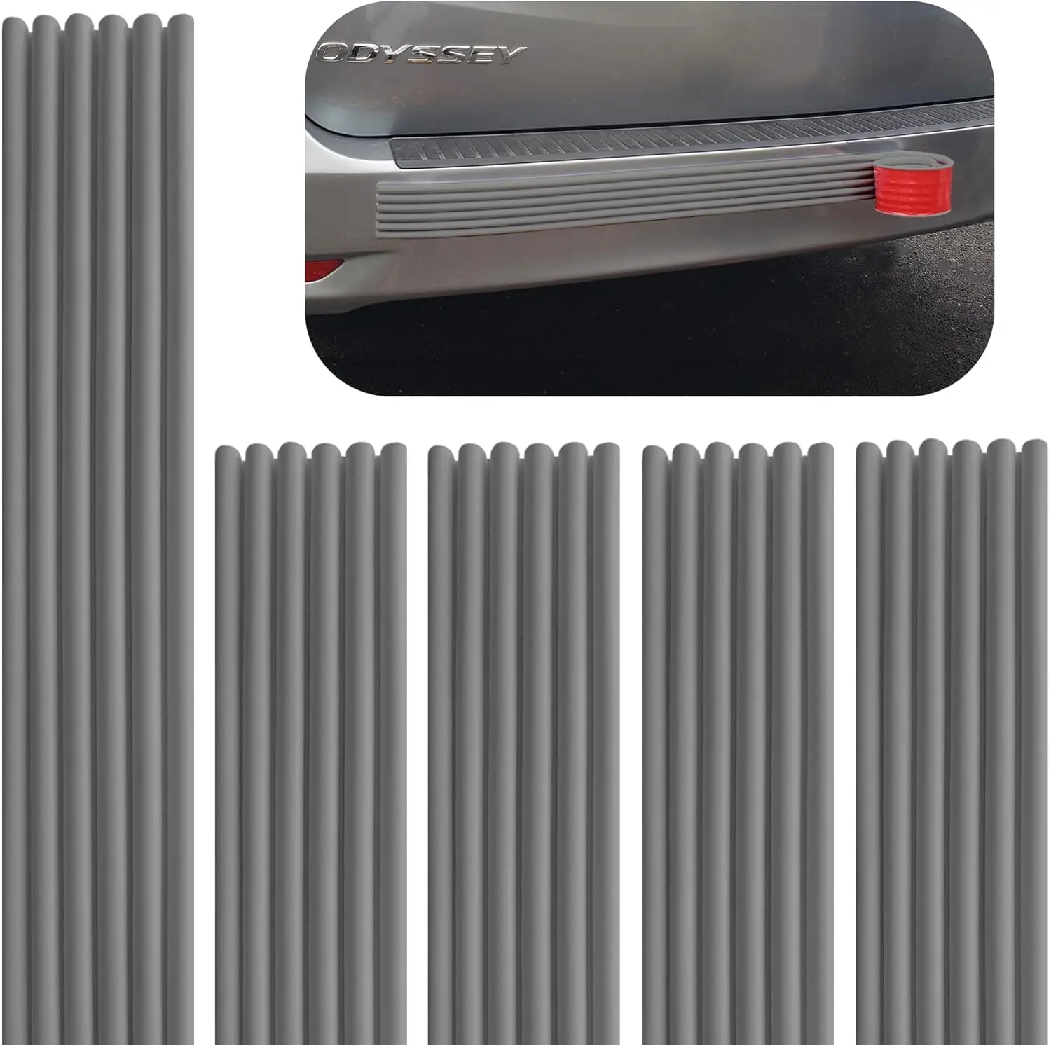 Rubber Bond DIY Car Bumper Protectors Set of  Strong SelfAdhesive Rubber Bumper Guards for Cars AntiScratch and AntiCollision Rubber Bumper Car Protection Strips Grey