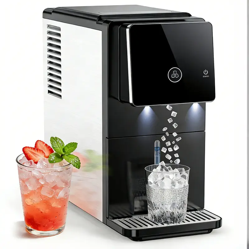 COWSAR Nugget Ice Maker Dispenser, Self Dispensing Pellet Ice Machine, 33lbs/24H, 15Mins Quick Ice Make, 33lbs Sonic Ice Storage, Ice Full Indicator, Self-Cleaning, Kitchen, Office, Bar, Party