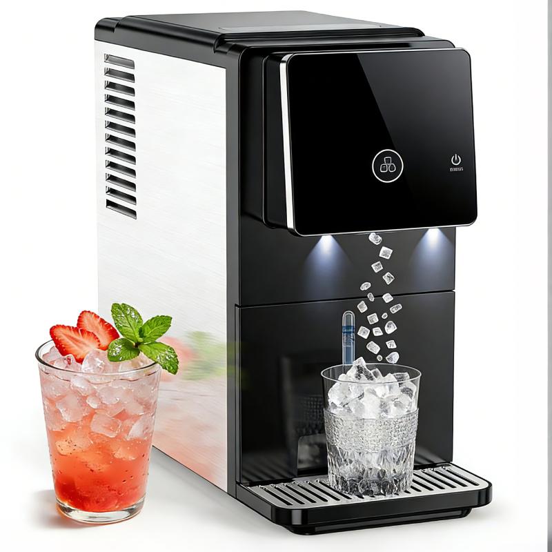 COWSAR Nugget Ice Maker Dispenser, Self Dispensing Pellet Ice Machine, 33lbs/24H, 15Mins Quick Ice Make, 33lbs Sonic Ice Storage, Ice Full Indicator, Self-Cleaning, Kitchen, Office,  Bar, Party