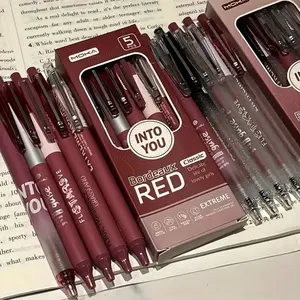 Vintage High Value Push-On 0.5mm Ink Gel Pens, 5/10pcs Set, Perfect for Back to School & Office Use, Unique Gift Idea