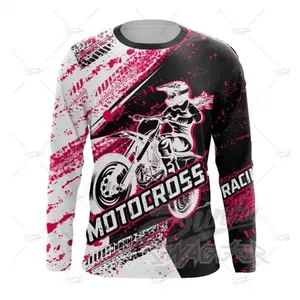 Women’s Pink/Black Motocross Racing Jersey – Enduro, Mountain Bike, Downhill Motorcycle Riding Apparel