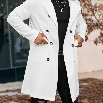 Black Mens Peacoat Jogger Outfits TikTok Shop