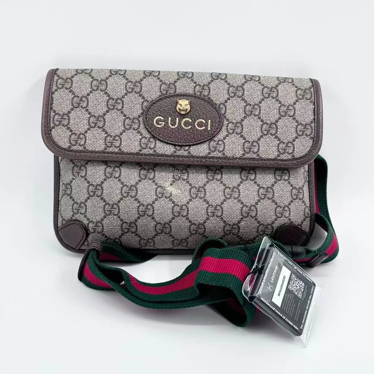 Pre-owned GUCCI canvas Crossbody Bags Supreme Tiger Head Crossbody Bag
