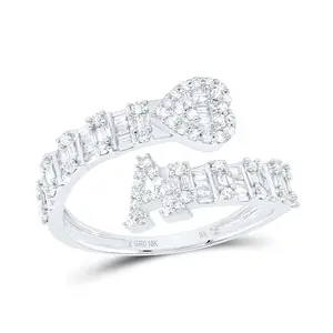1/2Ctw-Nat Dia Nk Fashion Initial "A" Ladies Heart Cuff Ring (2.04 grams)