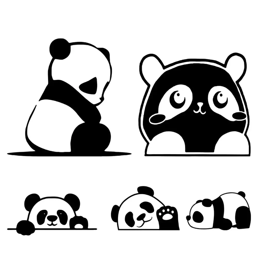 Peeking Panda Car Stickers Vinyl ATV Creative Decal Cute Occlusion Scratch Refrigerator Air Conditioner Car Accessories Exterior