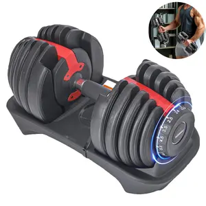 1pc 5-52.5LB Adjustable Dumbbell with Anti-Slip Handle Steel Weight Plates for Home Gym Exercise Full Body Workout Strength Training Fitness Enthusiasts