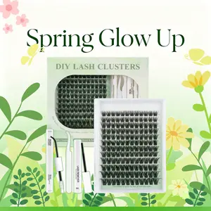 SOSIAY CICI DIY Eyelashes Extensions Cosmetic Cluster Lashes Kit - 10-18mm Fluffy Lash Clusters with Ultra-Thin Band, Waterproof, Long-Lasting, Includes Bond, Seal, Remover & Tweezers for Beginners