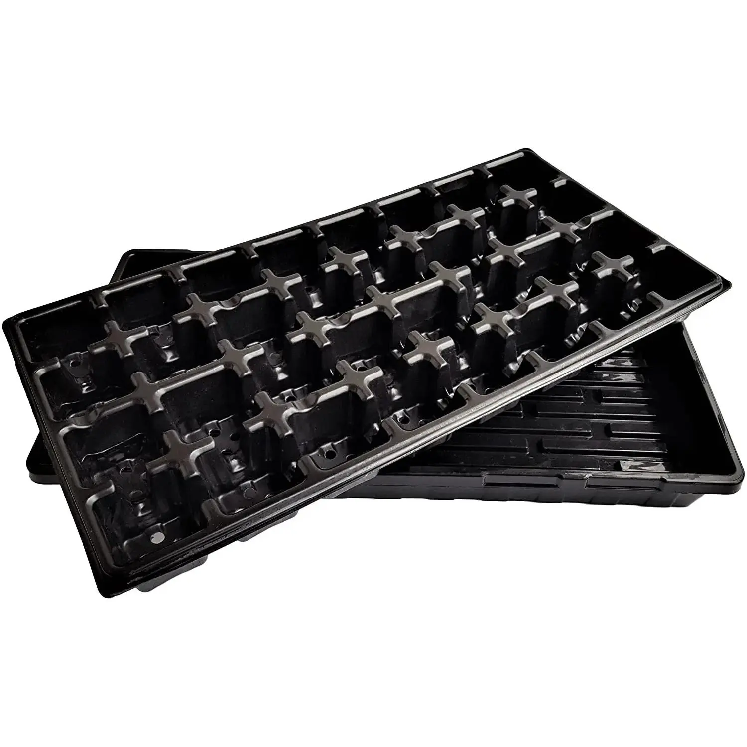  32 Cell w/ 1020 Flat Seedling Starter Trays Extra Strength 5 Pack Combo