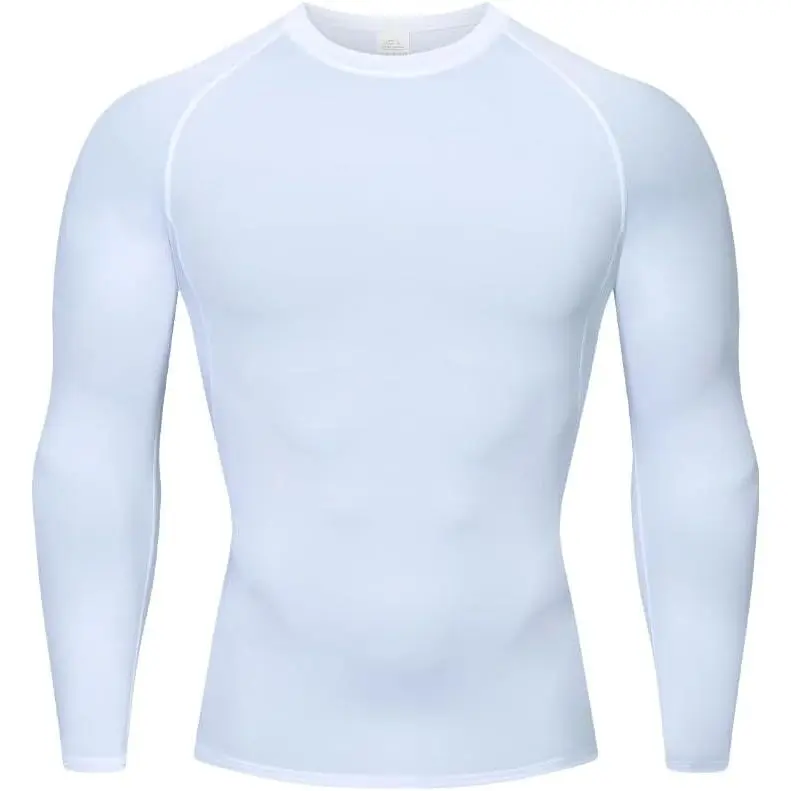 Men's Compression Long Sleeve Base Layer Shirt, Athletic Rash Guard for Male Rugby, Frisbee, Biking, Baseball & Softball Workouts, Workout Gear, Uv Protection, Seamless Stitch, High Elasticity, Multiple Sports, Quick Dry, Dry & Comfortable, Ergonomic Four