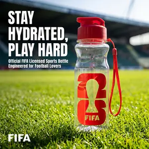 FIFA World Cup 2026 Water Bottle, 18oz Sports Water Bottle with Leakproof Flip-Cap & Lanyard, BPA-Free Food-Grade Eco-Friendly Gym Bottle, Best Gift for Soccer Enthusiasts