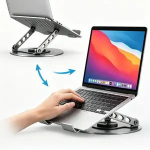 360° Adjustable Laptop Stand for Desk, Foldable Aluminum Laptop Holder with Ventilated Cooling Design, Ergonomic Notebook Riser for 10-17 Inch Laptops, Perfect for College Dorm,Office Desk, Father’s Day Gift Ideas, Soccer Fan World Cup Desk Setup
