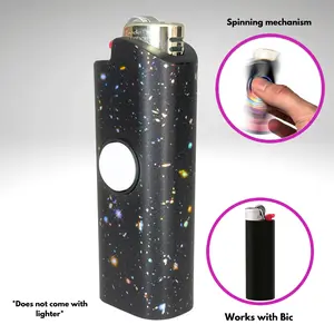 FLKR LYTR: Hubble Space Fidget Spinning lighter case, works with BIC, High quality polypropylene body for durability