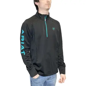 Ariat Men's Tek Team Black & Teal 1/2 Zip Sweatshirt 10039085 Ariat Men's Tek Team Black & Teal 1/2 Zip Sweatshirt 10039085