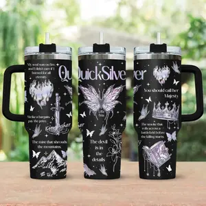 Quicksilver 40oz with straw and handle Tumbler, Little Osha Butterfly Tumbler, Saeris Fane Kingfisher Inspired Tumbler, Quicksilver Callie Hart Tumbler