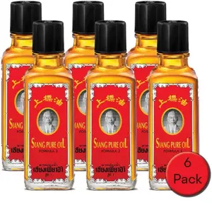 Siangpure Oil 6 Bottles x 25cc - Relief Dizziness & Headache - Therapeutic Massage Oil for Healthcare & Therapy - Natural Remedy for Common Ailments