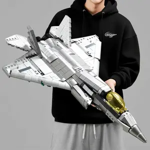 Silver Color Airplane Model Building Kit with Foldable Wings, Perfect Gift for Aviation Enthusiasts Collectors Display, DIY Building Model