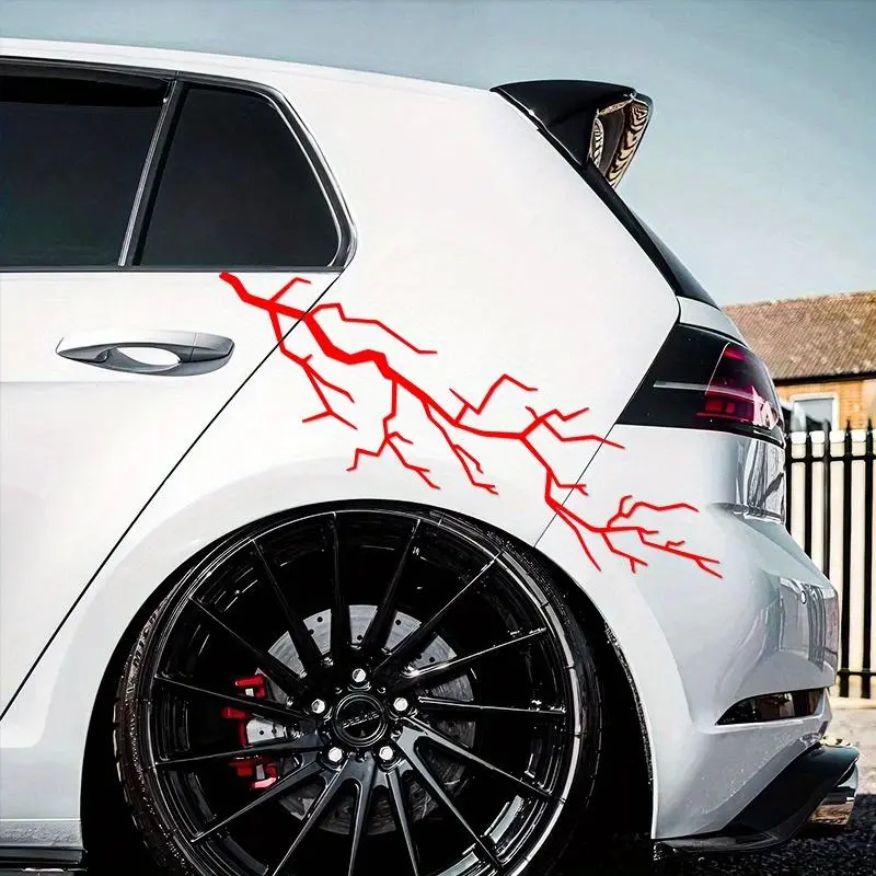 Creative Lightning Pattern Car Sticker, Waterproof Durable Decal, Car Exterior Decoration Accessories for Car Body Doors Front and Rear Windshield Hood, Decal For Cars, Car Decals, Stickers For Cars