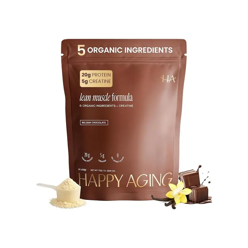 Happy Aging Vegan Protein Powder for Women with 20g Plant Protein & 5g Creatine